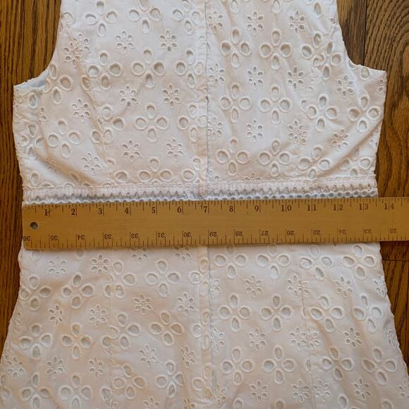 Lilly Pulitzer Railee Resort White Floral Cross Eyelet Shift Dress Size 0 - Picture 11 of 14